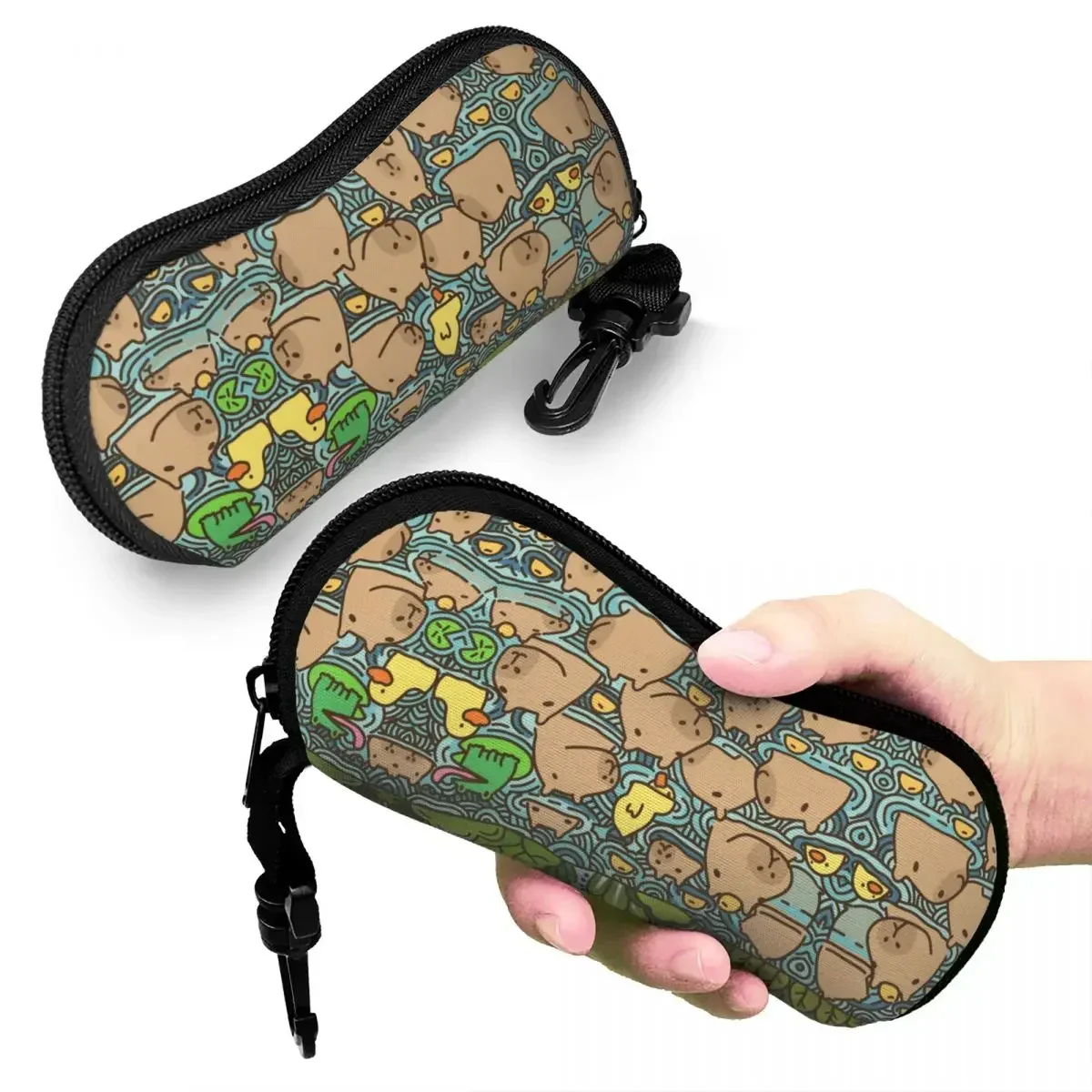 

A Pond Full Of Capybara Shell Eyeglasses Protector Cases Cute Sunglass Case Glasses Pouch