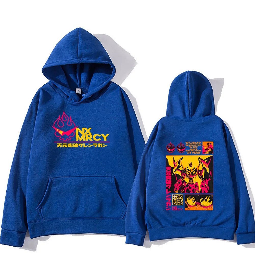 Tengen Toppa Gurren Lagann Hoodie Japanese Anime Double Sided Print Sweatshirt Boy Long Sleeve Hip Hop Streetwear Unisex Hoodies image 3