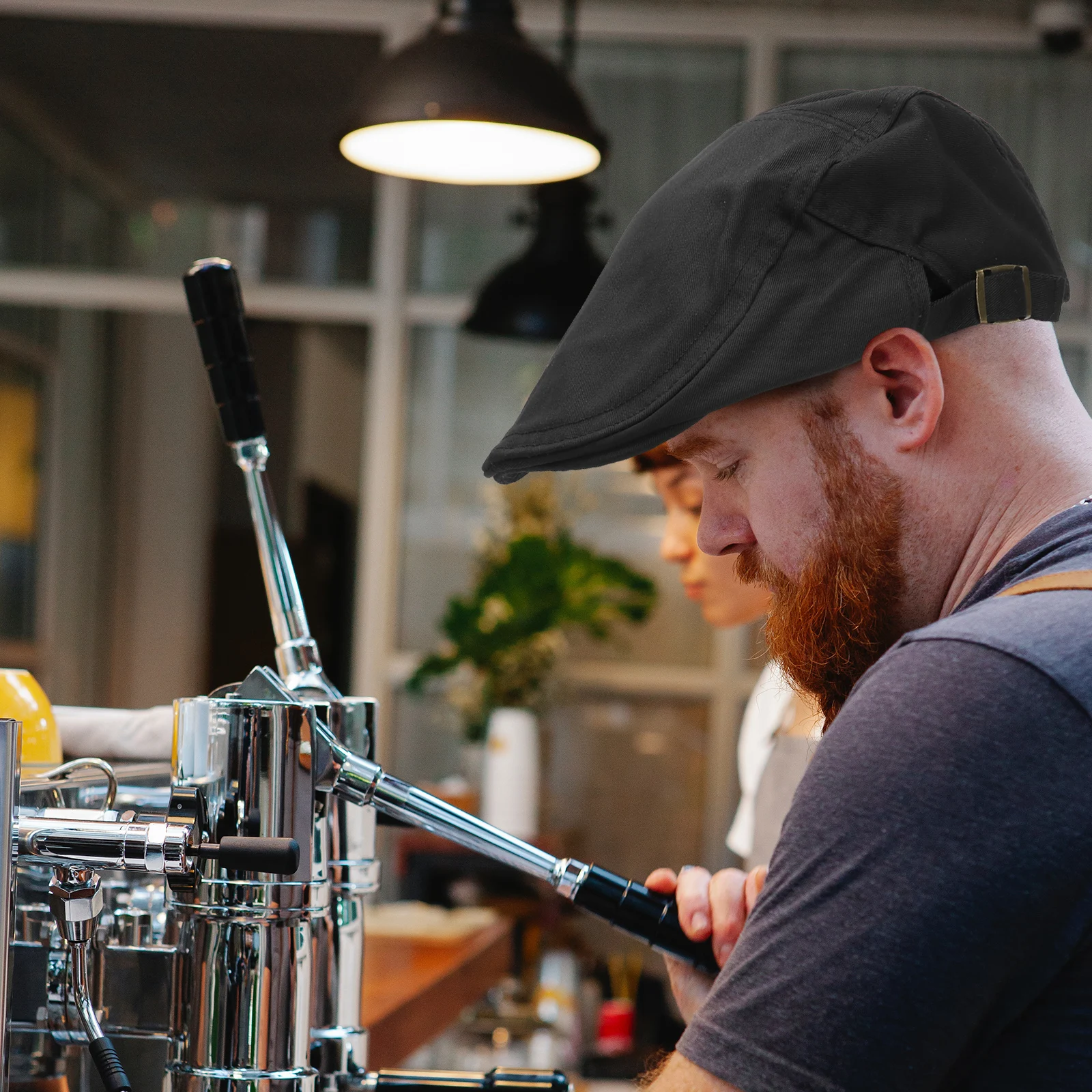 

Cotton Chef Hat Work Cap Hair Nets Food Service Beret Catering Caps Adjustable Red BBQ Cooking Hat Durable Comfortable
