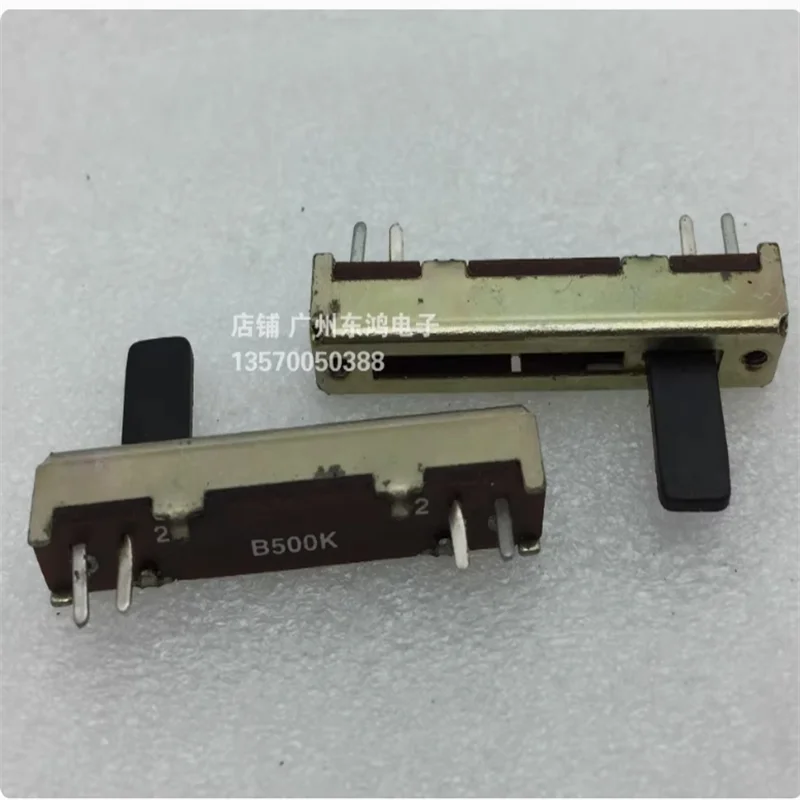 2 PCS instrument with straight sliding potentiometer 3.5cm single link B500K with midpoint axis length 10MM instrument pusher