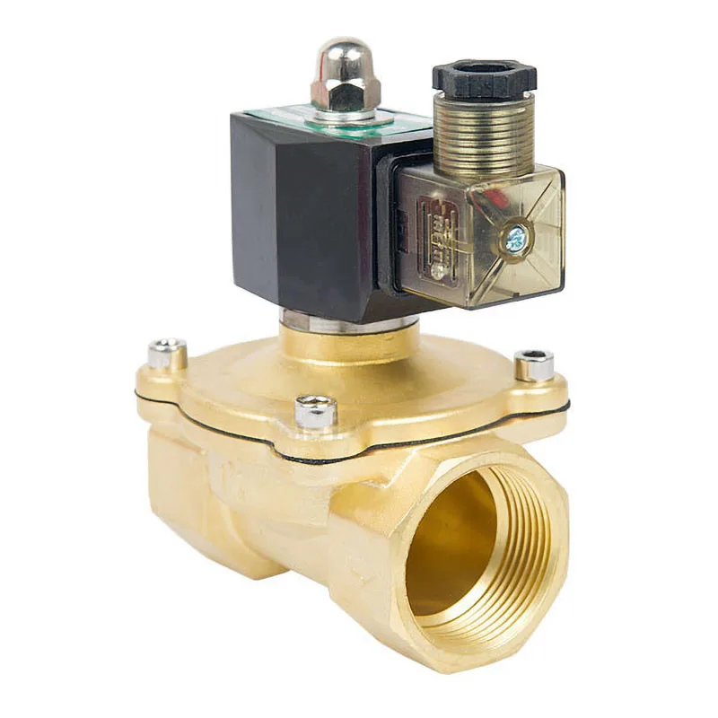 1-1/4'' IP65 Waterproof Brass Solenoid Valve With LED Power Indicator 24V 220V 110V Normally Closed Brass Electric Solenoid Val