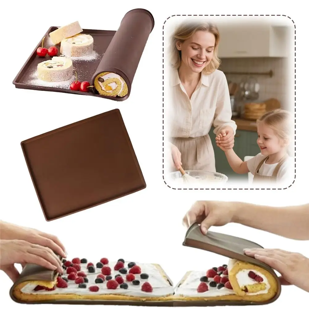 المطبخ الأساسية قسط سيليكون المقاومة للحرارة سهلة الاستخدام سيليكون كعكة لفة حصيرة سهلة التشكيل متعددة الوظائف المطبخ