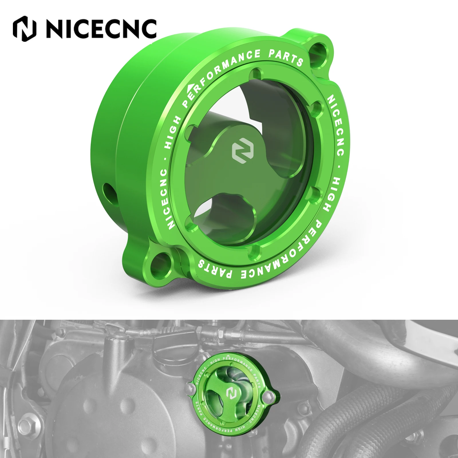 

NICECNC Motorcycle Oil Filter Cover Cap For Kawasaki KLR650 KLR 650 1987-2024 2023 2022 2021 2020 2019 2018 2017 CNC Aluminum