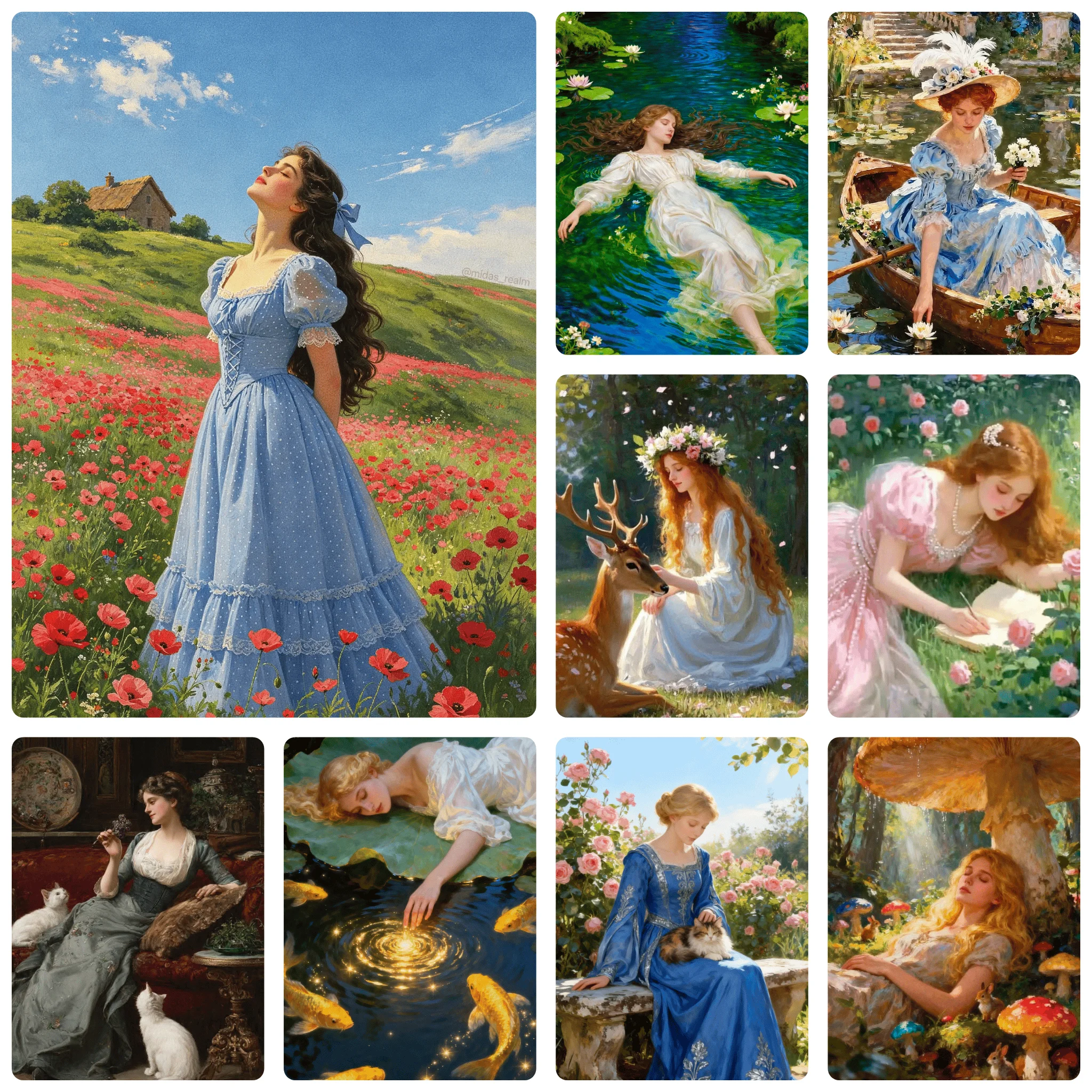 DIY Vintage Pastoral Lady Flower Animal Meadow Scene Style Diamond Painting Mosaic Handmade Art Exquisite Wall Decoration