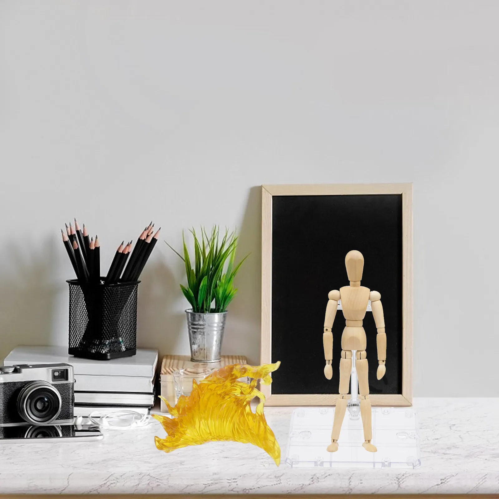 

1Set Flame Effect Action Figure Stand Clear Plastic Display Rack Lightweight DIY Assembly Holder Stable Base for