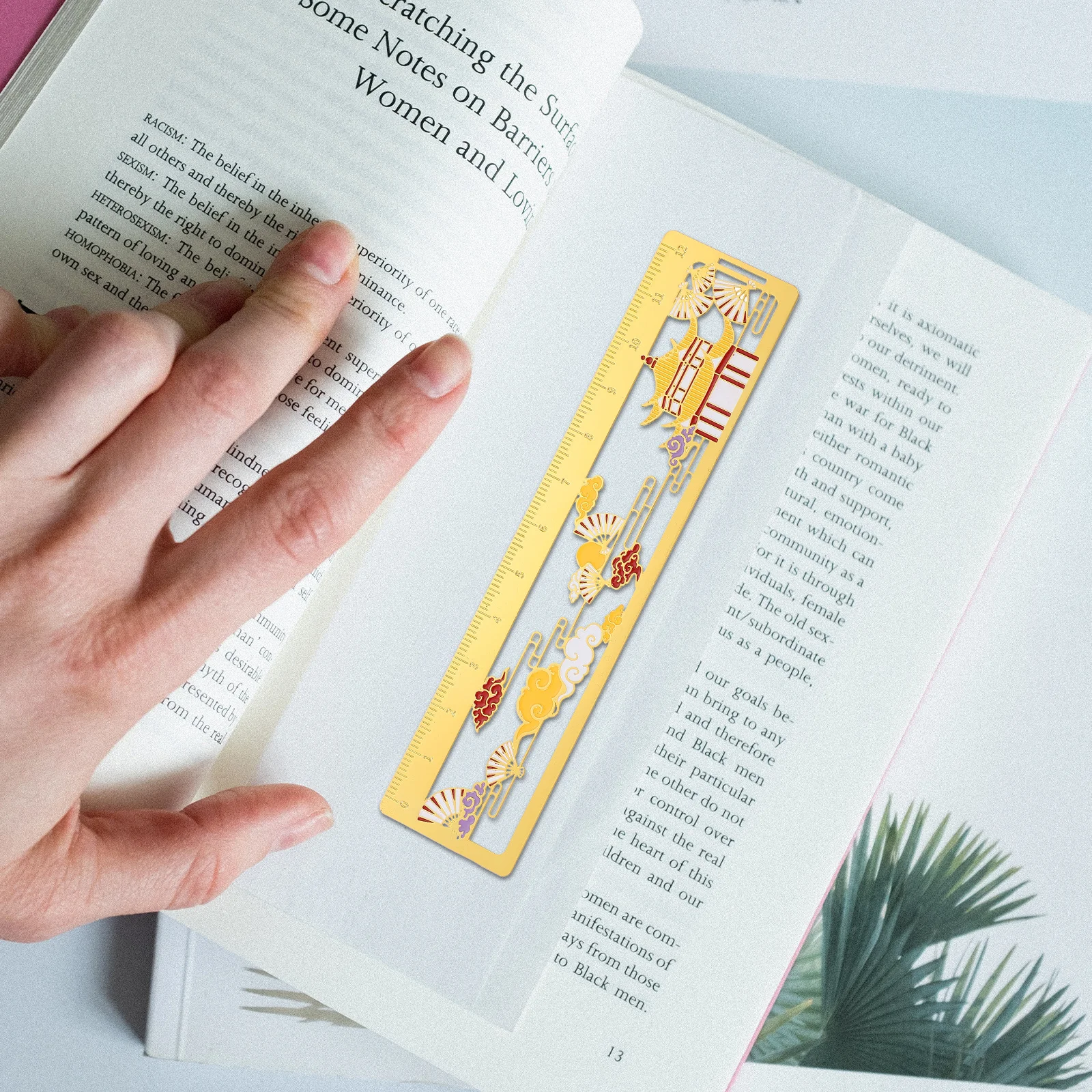 

Metal Bookmark Ruler Brass Delicate Colorful Page-Marker Thin Light for Readers Writers Book Collection Decoration Gift