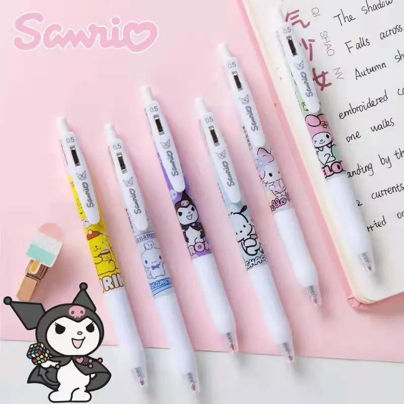 48 pcs/lot Sanrio Kawaii Animal Gel Pen Set Cute 0.5mm Black Ink Neutral Pens Promotional Gift Office School Supplies