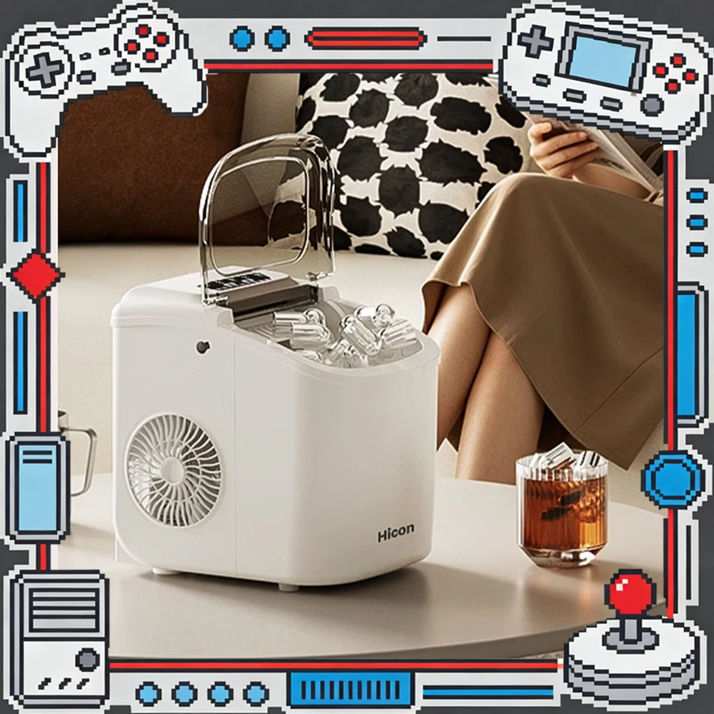 

Hicon HZB－16M Ice Machine Machine Self-Cleaning Eight-Minute Ice Making Desktop Ice Maker Infrared Ray Intelligent Induction