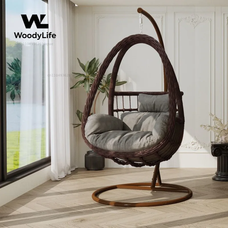 Indoor Home Balcony Leisure Hanging Chair Terrace Cradle Hammock Swing Outdoor Patio Hanging Chair Swing