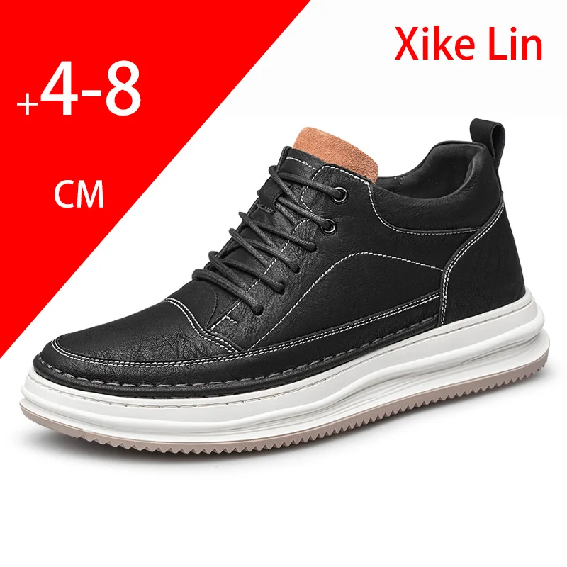 New model Shock absorbing Breathable Thick sole Anti slip Stable grip Mens heightening shoes Increase by 4/6/8/10 centimeters