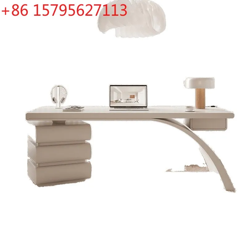 

Кремовый компьютерный стол в стиле модерн, французский, необычной формы, простой, элитный, для офиса, спальни, небольшой квартиры