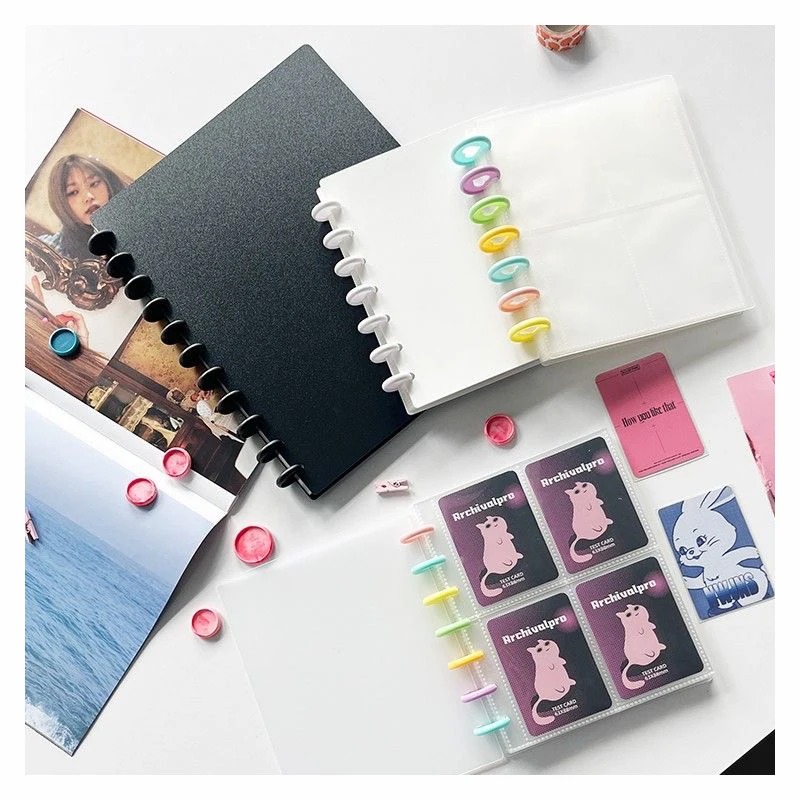 10 Sheets A5 Mushroom Hole Binder Pages 1/2/3/4 Pockets Kpop Photocard Holder Sheets 3/6 inch Photo Album Sleeves 10x15 PVC Free