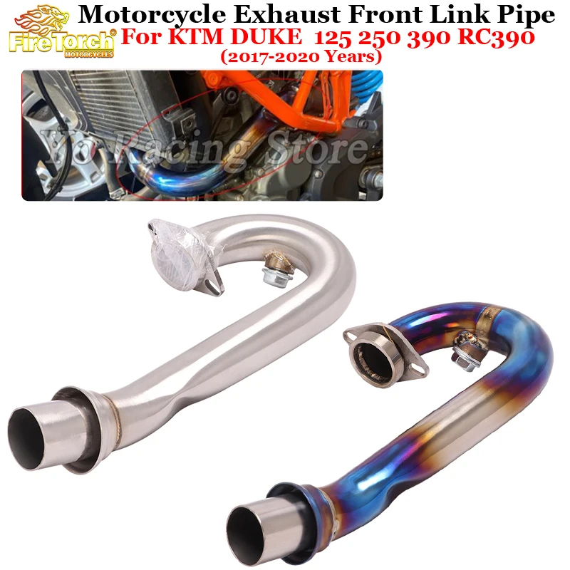 

Motorcycle Exhaust System Titanium Alloy Front Link Pipe Slip For On DUKE KTM 125 250 390 RC390 2017 2018 2019 2020 Motocross