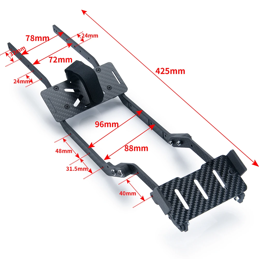 YEAHRUN Kit di binari del telaio del telaio in fibra di carbonio per TRX-4 TRX4 1/10 RC Crawler Car Truck Model Upgrade Parts accessori