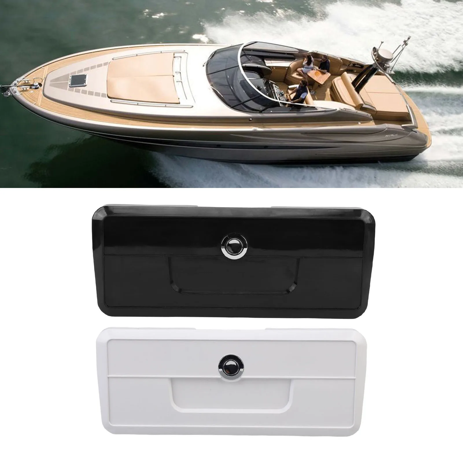 Boat Storage Box With Integrated Spill Proof Cup Holders Rain Proof Sealing Yacht Dock Box For Fishing Boats Sailboats Yachts RV