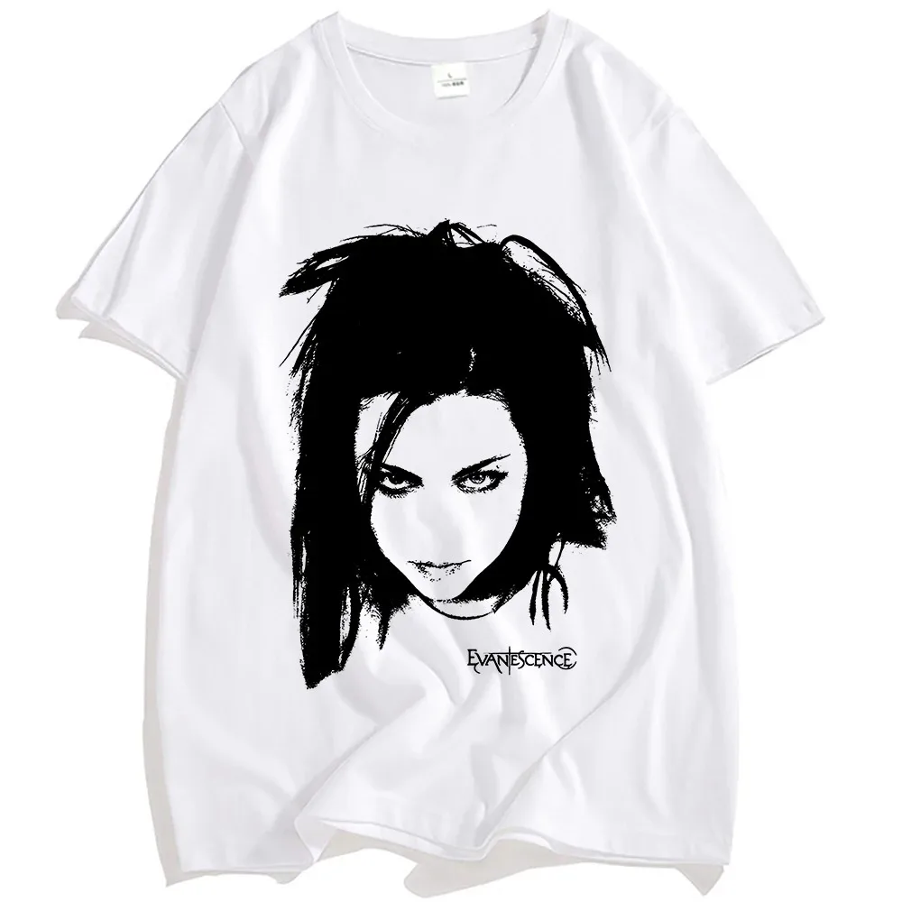 Evanescence Amy Lee Portrait T-Shirt Gothic Rock Band Hip Hop Street Style Unisex Premium Comfortable Women And Men T-shirts