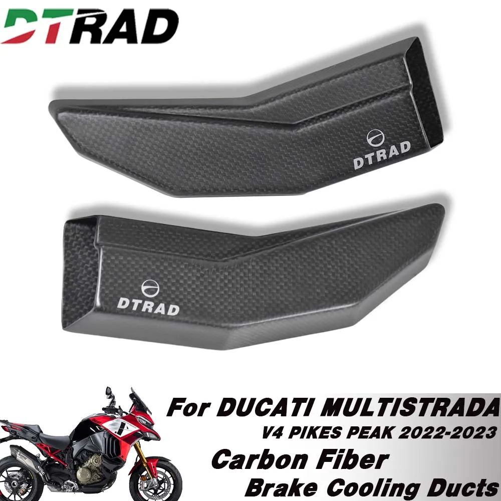 

For DUCATI MULTISTRADA V4 PIKES PEAK 2022-2023 Carbon Fiber Front Brake Disc Cooling Ducts Air Conveyor Guide Radiator Cover