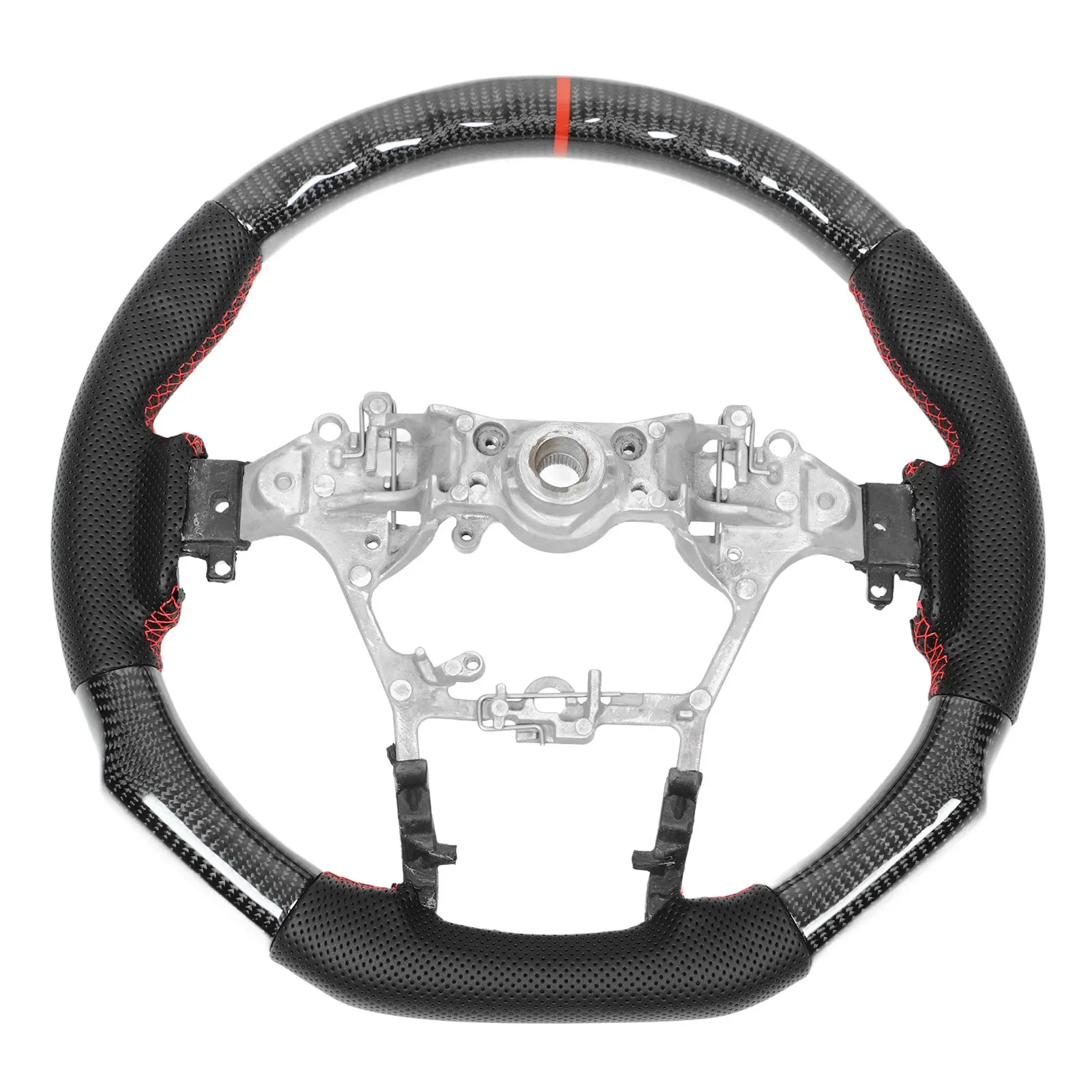 Carbon Fiber Steering Wheel Perforated Leather Steering Wheel for Hilux Fortuner 2015 to 2023