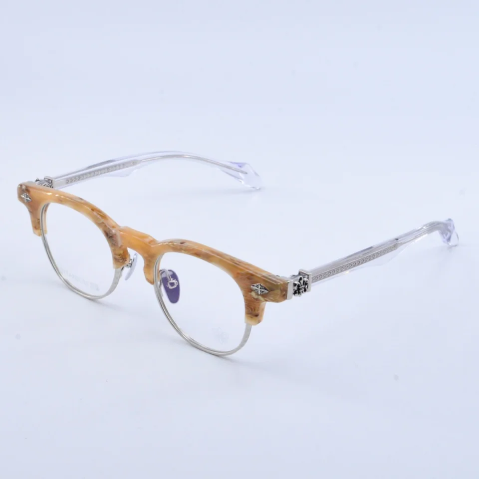 Luxury Fake Half Frame Men's and Women's Multi Focus Glasses Business Office Reading Optics Prescription Titanium Frame Eyeglass