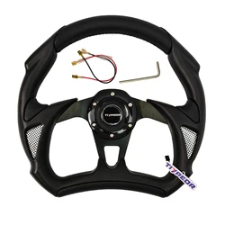 Volante in PVC da corsa sportivo tipo D Volante universale moderno di lusso da 320 mm con clacson