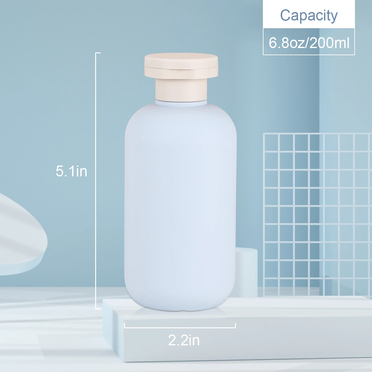 Plastic Travel Shampoo Bottles, Refillable Flip Cap Squeeze Bottles for Toiletries, Large Leakage-Proof Travel Shampoo With Labe