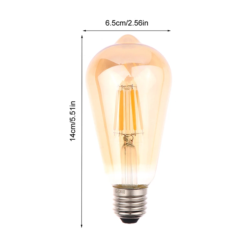 ST64 4W 6W 8W LED Filament Light Bulbs Vintage Gold Glass Appearance Art Lights Dimmable 2700K 360 Degree Energy Lamps