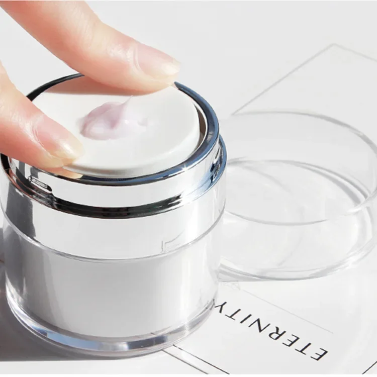 Cosmetische Luchtpomp Potten Flessen Airless Lotion Crème Dispenser pot Voorraad Mini Kleine Ronde Witte Airless Pomp Pot Crème Container