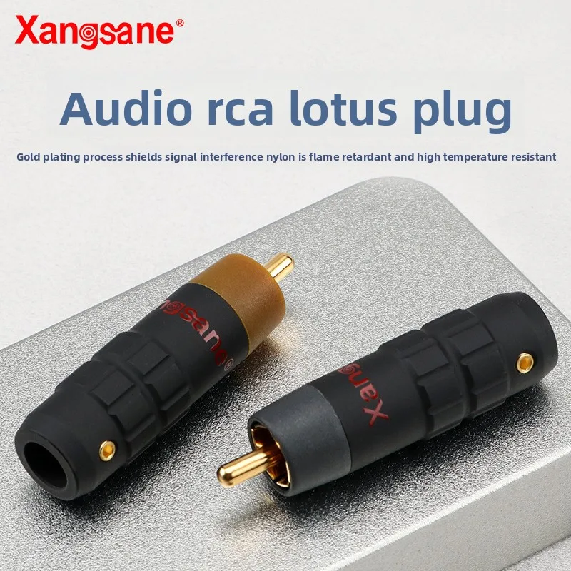 

Xangsane/Elephant God, Pure Copper Gold Plated RCA Lotus Plug, Fever Amplifier Audio Solder Head Terminals