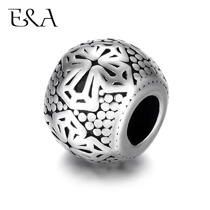 Stainless Steel Beads Dumn with Cross 5.5mm Hole Metal European Bead Bracelet Making Charms DIY Jewellery Supplies