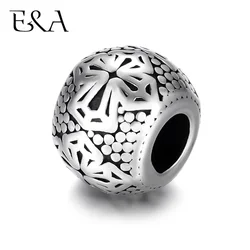Stainless Steel Beads Dumn with Cross 5.5mm Hole Metal European Bead Bracelet Making Charms DIY Jewellery Supplies
