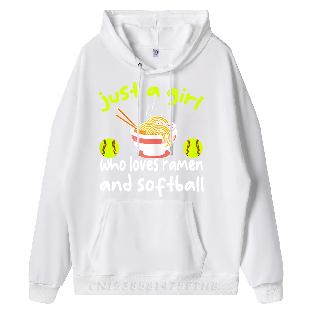 Apenas um que ama ramen e softball engraçado softball amor streetwear masculino estudante durável camisas masculinas hoodies