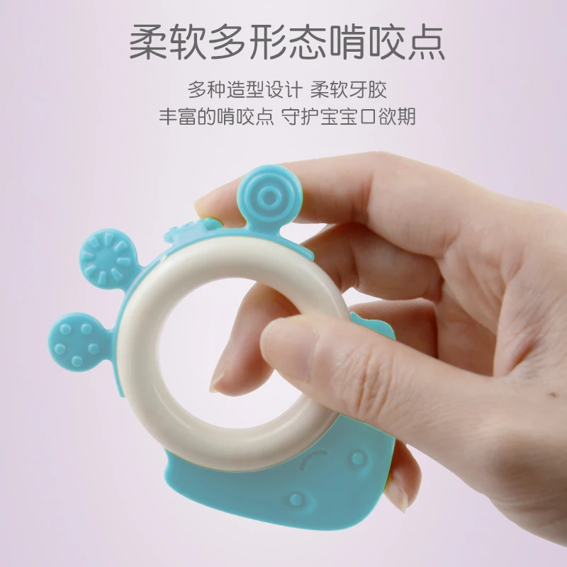 Baby Rattle 0-12 Months Newborn Soft Bell Teethers Hand Shaking Crib Mobile Ring Educational Toy For Children Set Gifts