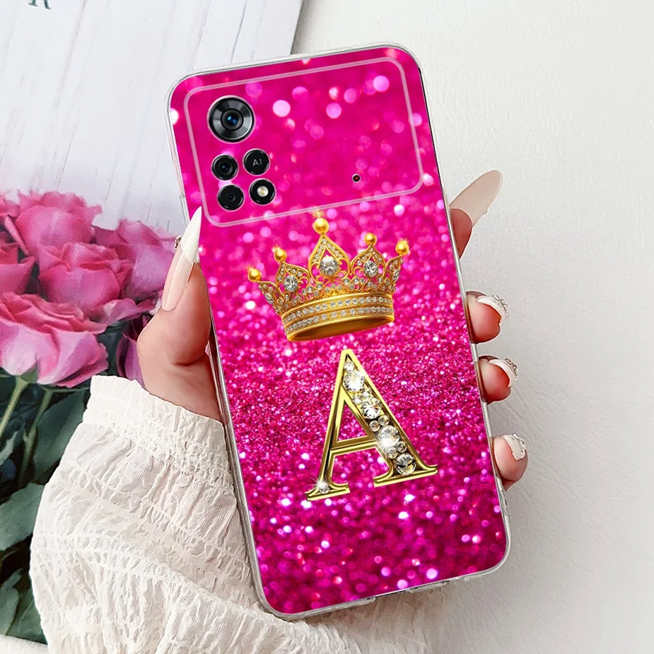 For Xiaomi Poco X4 Pro 5G Case Luxury Fashion Letters Cover Soft Silicone Phone Cases For Xiaomi Poco M4 Pro 4G 5G Fundas Bumper