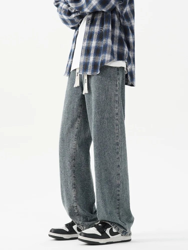 

Waed Vintage Men's Jeans Straight Leg Wide Leg Trendy Autumn New Sle American High Street Sle Casual Loose Fit Jeans