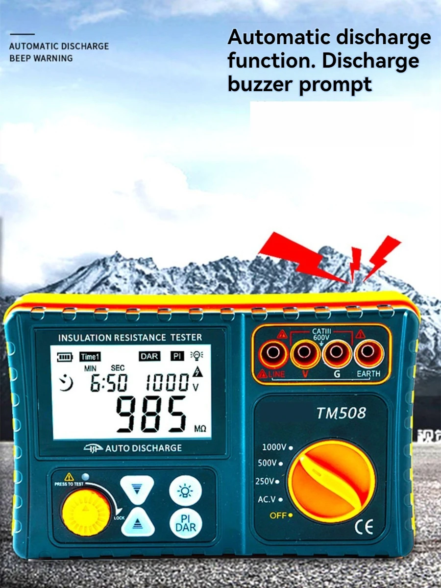 TM508 wysoka precyzja izolacja cyfrowa Tester rezystancji cyfrowy megomierz cyfrowym amperomierzem