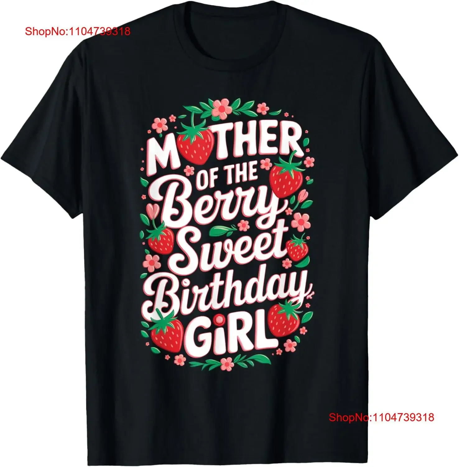 Mère des baies doux anniversaire fille fraise Parents t-shirt vintage lavé polyvalent mode graphique respirant homme
