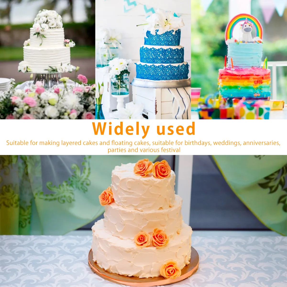 20 قطعة من قضبان دعم الكيك البلاستيكية، شفاطات مستديرة قابلة لإعادة الاستخدام، بسيطة ومتينة، عصي كعكة داعمة للبناء والتراص