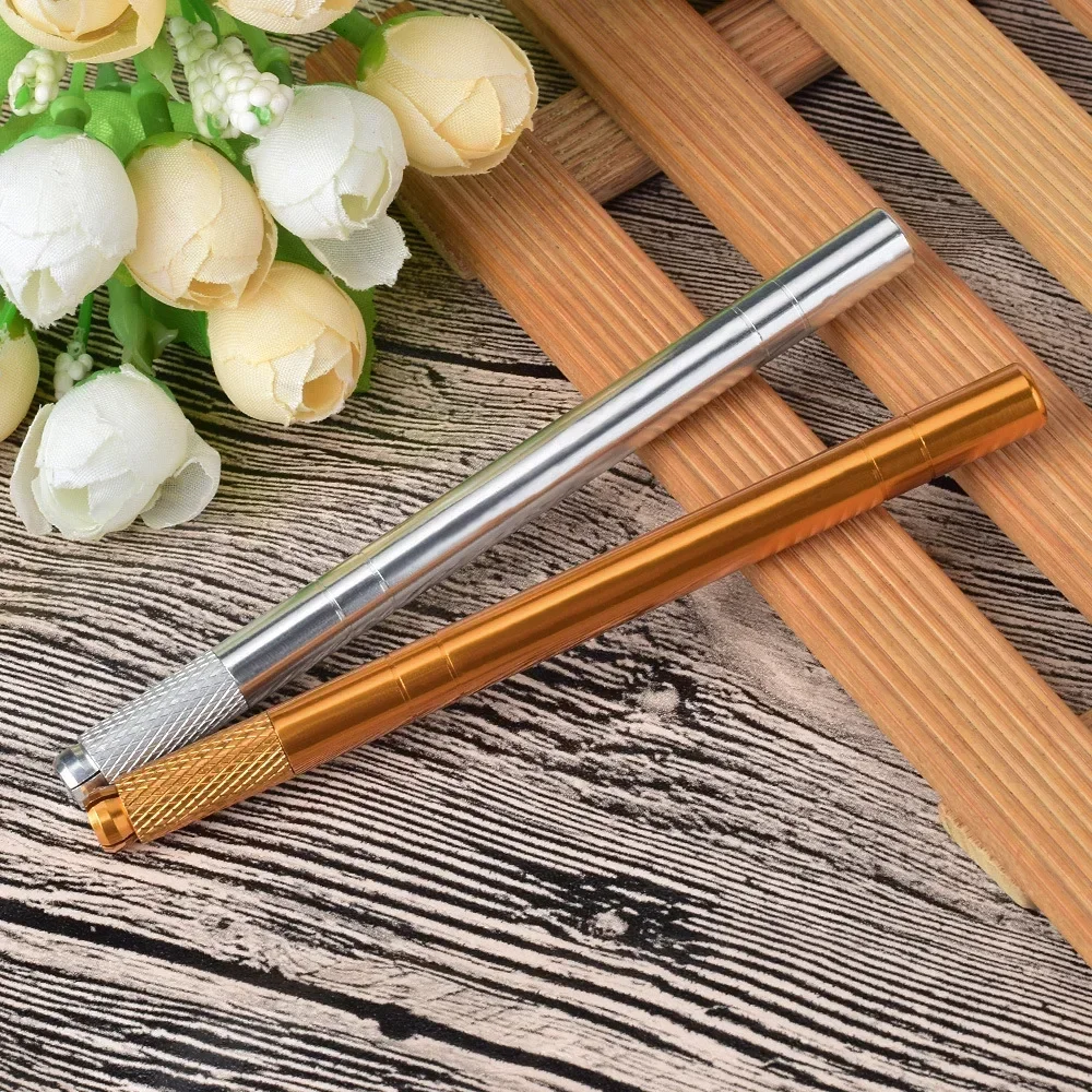 5/10pcs Makeup Embroidered Eyebrow Tattoo Pen Tebori Microblading Pen Flex Needle Lock-Pin Manual Pen Eyebrow Body Tool