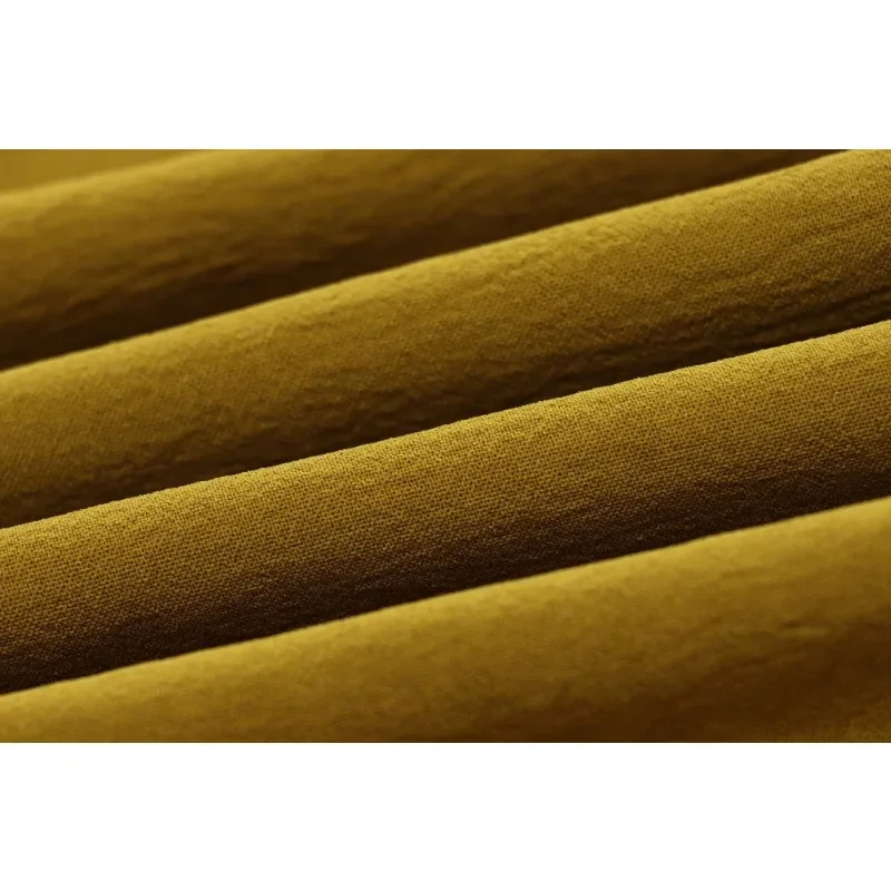 فستان بدون أكمام للنساء بأزرار معدنية، فستان متوسط الطول بطيات، ملابس مكتبية بسيطة، لون سادة، ملابس صيفية