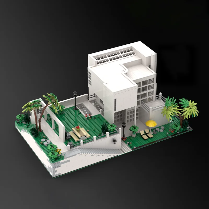 4066 قطعة MOC Giovannitti House ريتشارد ماير وحدات نموذج اللبنات هدايا عيد الميلاد لتقوم بها بنفسك فكرة إبداعية لعبة الطوب عيد ميلاد #5