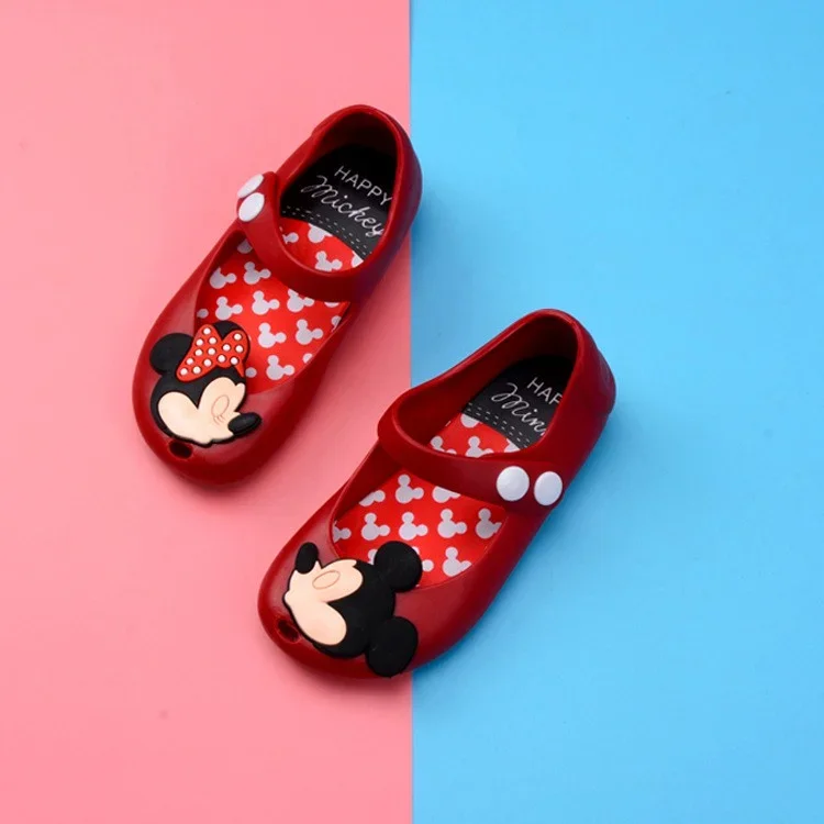 Toddlers Girls Sandals Beach Shoes Water Shoes Kids Half Sandals PVC Anti-skid Mickey Mouse Mini Melissa Jelly Shoes Princess