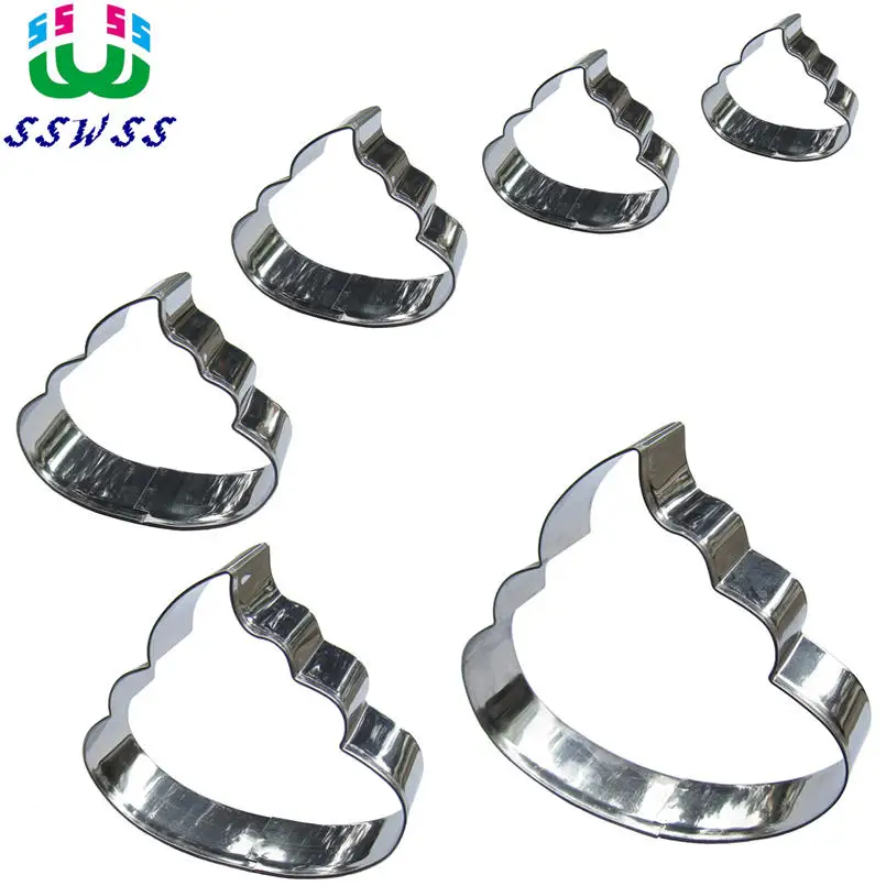 Different Sizes Gold Heap Ice Creams Shape Cake Decorating Fondant Cutters Tools,Stainless Steel Cookie Biscuit Baking Molds