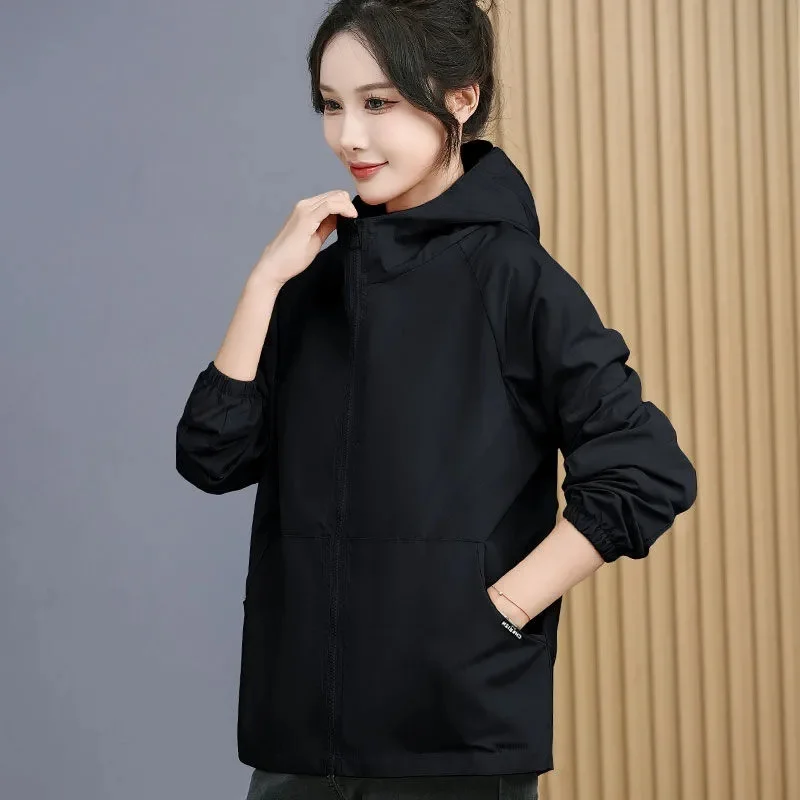 

Double Jacket Women's 2025Spring Autumn New Plus Size 5XL Coat Loose Korean Outwear Casual Joker Windbreaker Overcoat Female Top