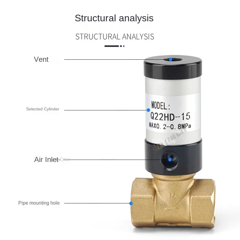 Pneumatic control vacuum solenoid valve Q22HD series fluid gas through valve cylinder solenoid valve