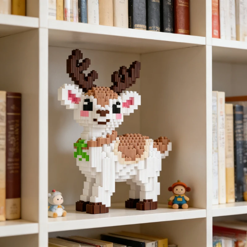 3200 個かわいい鹿ビルディングブロックおもちゃ 3d モデル組み立て子供のおもちゃ卓上装飾子供の誕生日ギフト