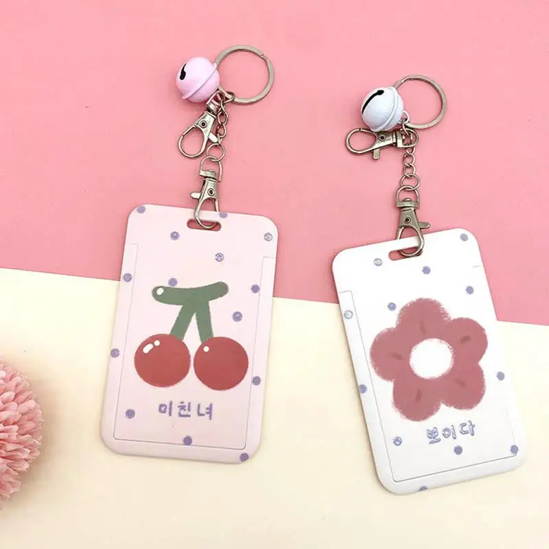 1pc ID Badge Holder Neck Strap Pendant Cartoon Idol Card Holder Girls Student Card Cover Lanyards Keychain Women Work Card Case