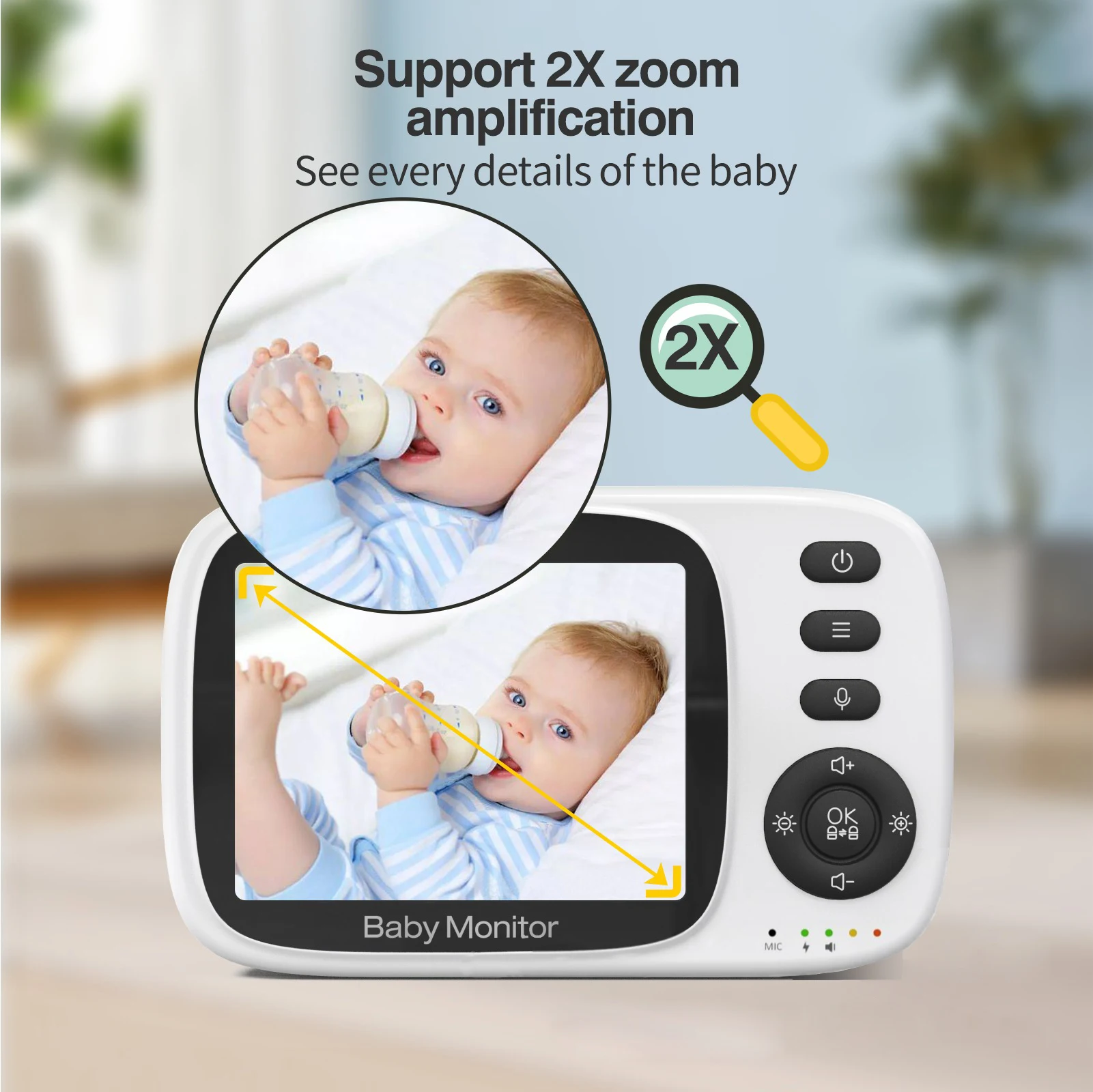 MC632A Portable Two-way Audio WiFi Video Baby Sleep Mon itor with Camera and Night Vision