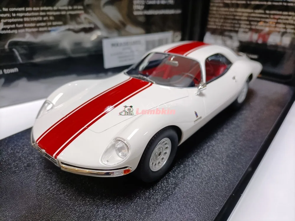 

Maxima 1:18 для Alfa Romeo TZ2 Coupe pininfарина 1965 белая и красная Модифицированная спортивная модель автомобиля коллекционная Миниатюрная модель автомобиля