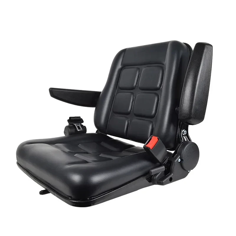 

Black Drivers Side Forklift with Safety Belt and Armrest Adjustable Tractor Excavator Seat 100kg