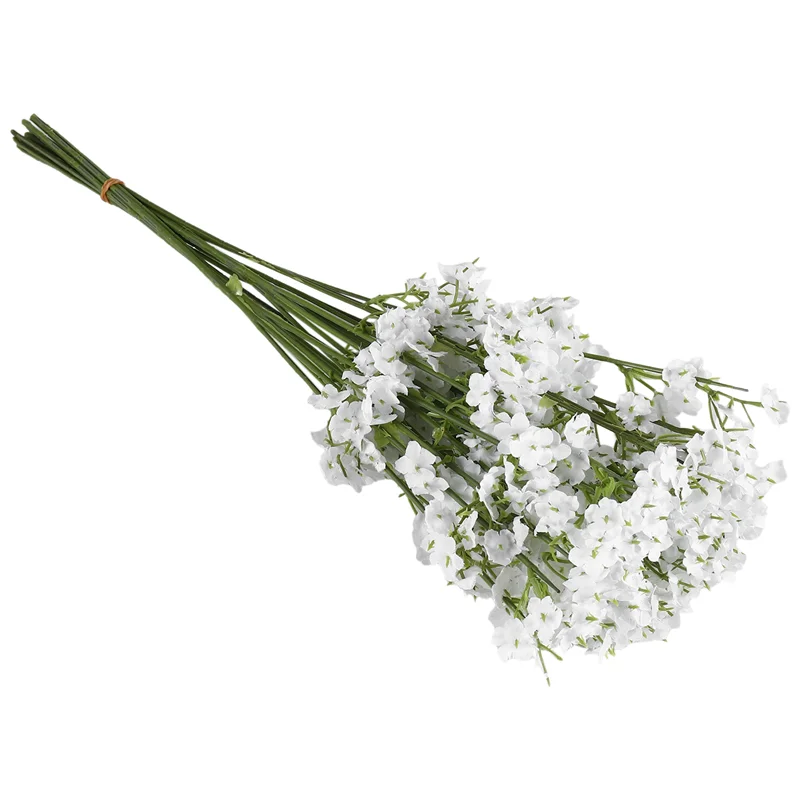 AC52-12 Stems Artificial White Gypsophila Silk Flower Bunch Baby's Breath